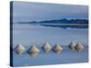 Salt Pyramids Wait for the Sun in a Flooded Salf Flat in Uyuni,-Sergio Ballivian-Stretched Canvas