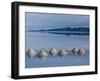 Salt Pyramids Wait for the Sun in a Flooded Salf Flat in Uyuni,-Sergio Ballivian-Framed Photographic Print