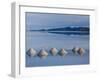 Salt Pyramids Wait for the Sun in a Flooded Salf Flat in Uyuni,-Sergio Ballivian-Framed Photographic Print