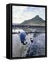 Salt Workers, Mauritius, Indian Ocean, Africa-Alain Evrard-Framed Stretched Canvas