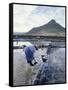 Salt Workers, Mauritius, Indian Ocean, Africa-Alain Evrard-Framed Stretched Canvas