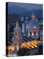 Salta Province, Salta, Plaza 9 De Julio and Cathedral, Aerial, Evening, Argentina-Walter Bibikow-Stretched Canvas