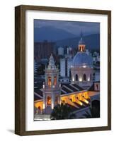 Salta Province, Salta, Plaza 9 De Julio and Cathedral, Aerial, Evening, Argentina-Walter Bibikow-Framed Photographic Print