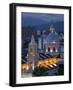 Salta Province, Salta, Plaza 9 De Julio and Cathedral, Aerial, Evening, Argentina-Walter Bibikow-Framed Photographic Print