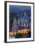 Salta Province, Salta, Plaza 9 De Julio and Cathedral, Aerial, Evening, Argentina-Walter Bibikow-Framed Photographic Print