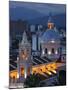 Salta Province, Salta, Plaza 9 De Julio and Cathedral, Aerial, Evening, Argentina-Walter Bibikow-Mounted Photographic Print