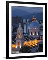 Salta Province, Salta, Plaza 9 De Julio and Cathedral, Aerial, Evening, Argentina-Walter Bibikow-Framed Photographic Print