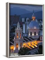 Salta Province, Salta, Plaza 9 De Julio and Cathedral, Aerial, Evening, Argentina-Walter Bibikow-Framed Photographic Print