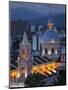 Salta Province, Salta, Plaza 9 De Julio and Cathedral, Aerial, Evening, Argentina-Walter Bibikow-Mounted Photographic Print