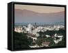 Salta Province, Salta, View from the East, Dawn, Argentina-Walter Bibikow-Framed Stretched Canvas
