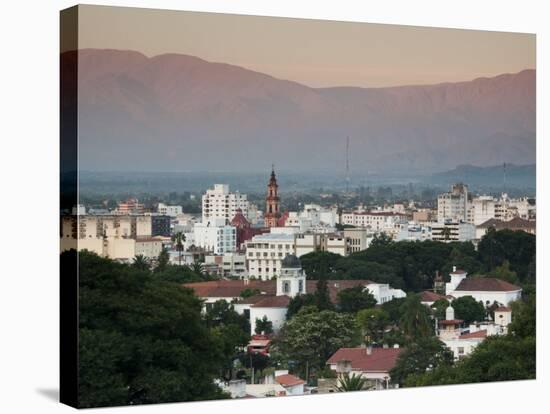 Salta Province, Salta, View from the East, Dawn, Argentina-Walter Bibikow-Stretched Canvas