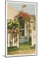 Saltbox House with Flowers, Nantucket, Massachusetts-null-Mounted Art Print