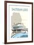 Saltdean Lido - Dave Thompson Contemporary Travel Print-Dave Thompson-Framed Giclee Print