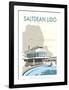 Saltdean Lido - Dave Thompson Contemporary Travel Print-Dave Thompson-Framed Giclee Print