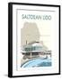 Saltdean Lido - Dave Thompson Contemporary Travel Print-Dave Thompson-Framed Giclee Print