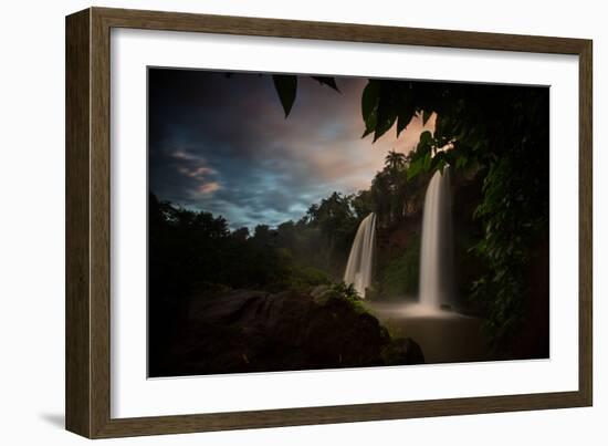 Salto Dos Hermanos Falls of the Iguazu Falls at Sunset-Alex Saberi-Framed Photographic Print