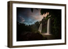 Salto Dos Hermanos Falls of the Iguazu Falls at Sunset-Alex Saberi-Framed Photographic Print