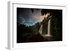 Salto Dos Hermanos Falls of the Iguazu Falls at Sunset-Alex Saberi-Framed Photographic Print