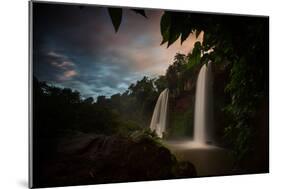 Salto Dos Hermanos Falls of the Iguazu Falls at Sunset-Alex Saberi-Mounted Photographic Print