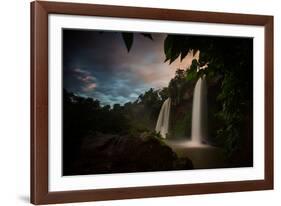 Salto Dos Hermanos Falls of the Iguazu Falls at Sunset-Alex Saberi-Framed Photographic Print