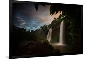 Salto Dos Hermanos Falls of the Iguazu Falls at Sunset-Alex Saberi-Framed Photographic Print