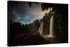 Salto Dos Hermanos Falls of the Iguazu Falls at Sunset-Alex Saberi-Stretched Canvas