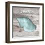 Salty Kisses Aqua Shell-Diane Stimson-Framed Art Print