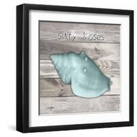 Salty Kisses Aqua Shell-Diane Stimson-Framed Art Print