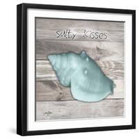 Salty Kisses Aqua Shell-Diane Stimson-Framed Art Print