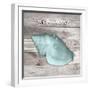 Salty Kisses Aqua Shell-Diane Stimson-Framed Art Print