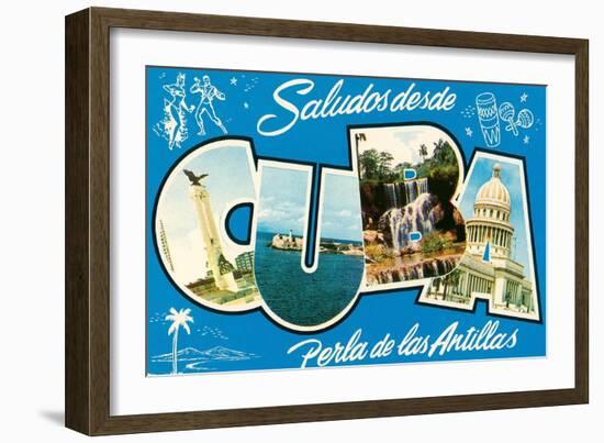 Saludos Desde Cuba-null-Framed Art Print