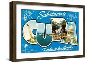 Saludos Desde Cuba-null-Framed Art Print