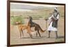 Salukis, Man and Facon-Louis Agassiz Fuertes-Framed Art Print