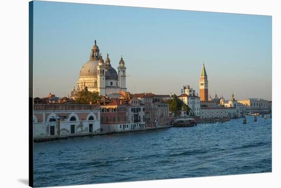Salute Church, Doge's Palace, St. Mark's tower and basin, Venice Lagoon, Venice, Italy-Carlo Morucchio-Stretched Canvas