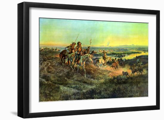 Salute of the Robe Trade-Charles Marion Russell-Framed Art Print