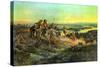 Salute of the Robe Trade-Charles Marion Russell-Stretched Canvas