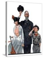 "Salute to Colors", May 12,1917-Norman Rockwell-Stretched Canvas