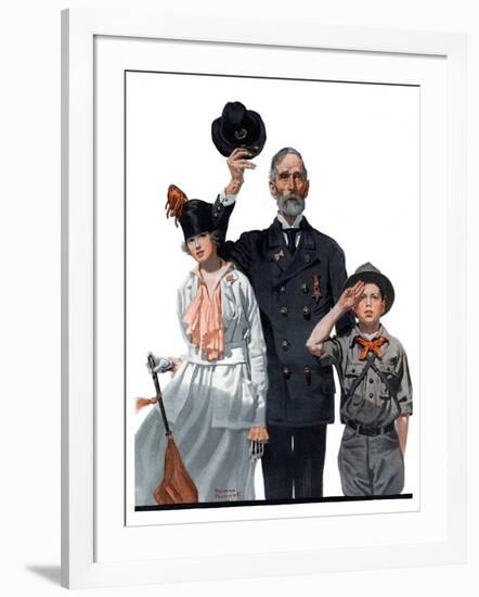 "Salute to Colors", May 12,1917-Norman Rockwell-Framed Giclee Print