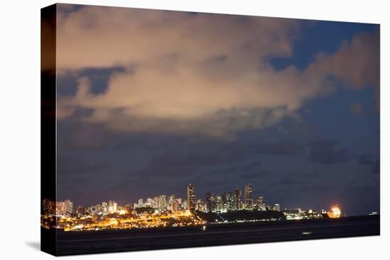 Salvador City at Night-Alex Saberi-Stretched Canvas