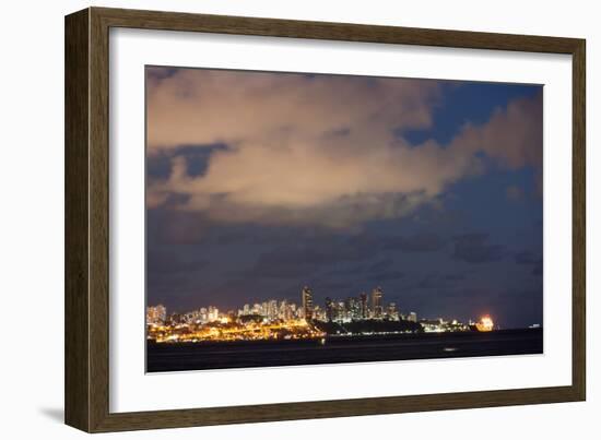 Salvador City at Night-Alex Saberi-Framed Premium Photographic Print