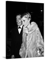 Salvador Dali and Mia Farrow at the Premiere of the Film "The Night of the Generals", Paris-null-Stretched Canvas