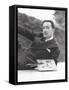 Salvador Dali B&W Portait-null-Framed Stretched Canvas