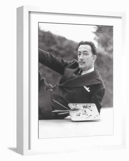 Salvador Dali B&W Portait-null-Framed Photographic Print