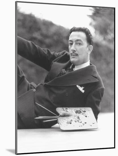 Salvador Dali B&W Portait-null-Mounted Photographic Print