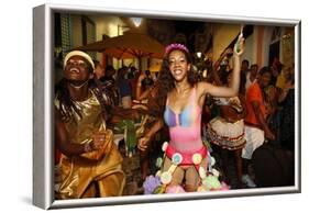 Salvador street carnival in Pelourinho, Bahia, Brazil, South America-Godong-Framed Photographic Print