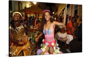 Salvador street carnival in Pelourinho, Bahia, Brazil, South America-Godong-Stretched Canvas