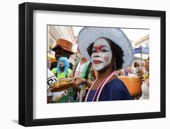 Salvador street carnival in Pelourinho, Bahia, Brazil, South America-Godong-Framed Photographic Print