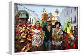 Salvador street carnival in Pelourinho, Bahia, Brazil, South America-Godong-Framed Photographic Print