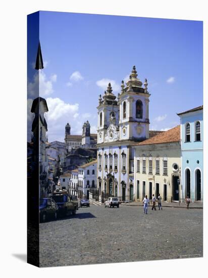 Salvador, the Pelourinho District at Largo Do Pelourinho, Bahia State, Brazil, South America-Geoff Renner-Stretched Canvas