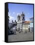 Salvador, the Pelourinho District at Largo Do Pelourinho, Bahia State, Brazil, South America-Geoff Renner-Framed Stretched Canvas